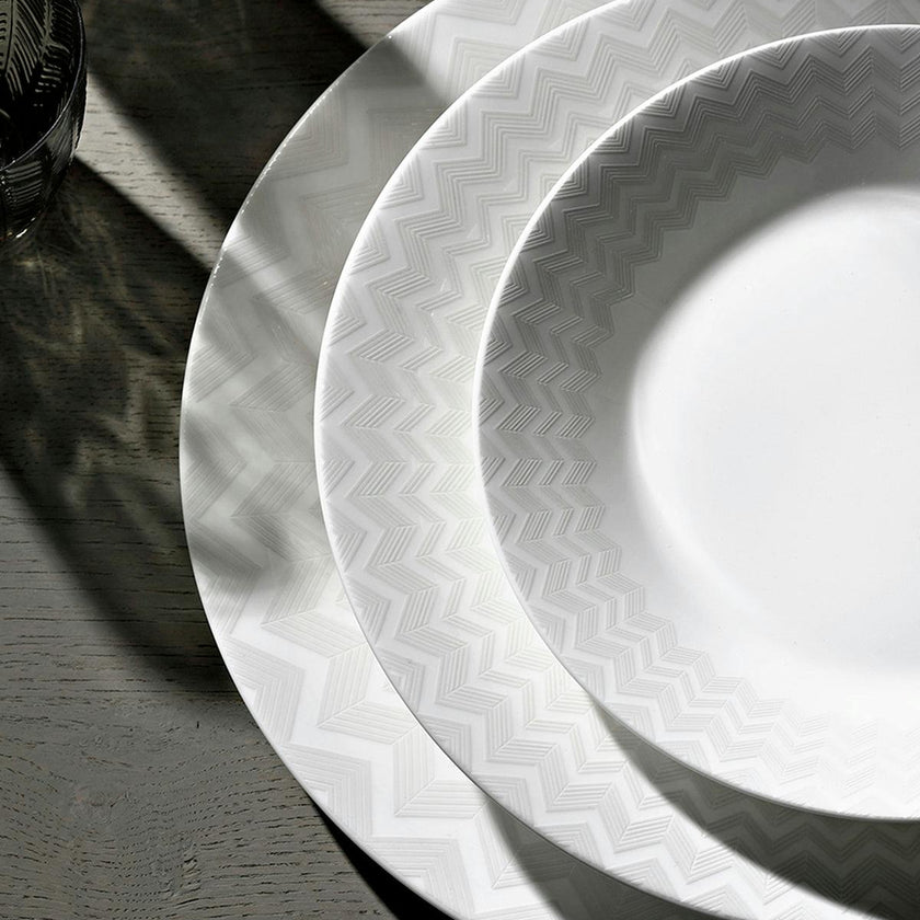 ZIG ZAG WHITE Set 2 Pcs. Dinner Plate - Ø 27,5 Cm