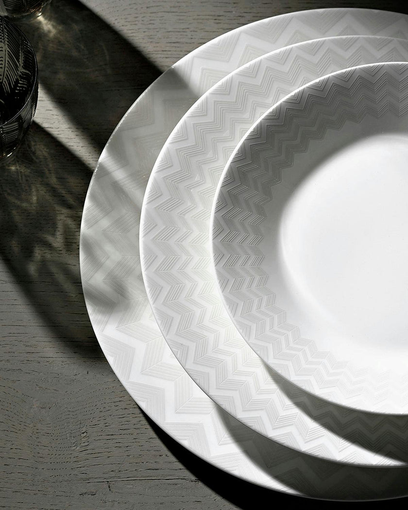ZIG ZAG WHITE Set 2 Pcs. Dinner Plate - Ø 27,5 Cm
