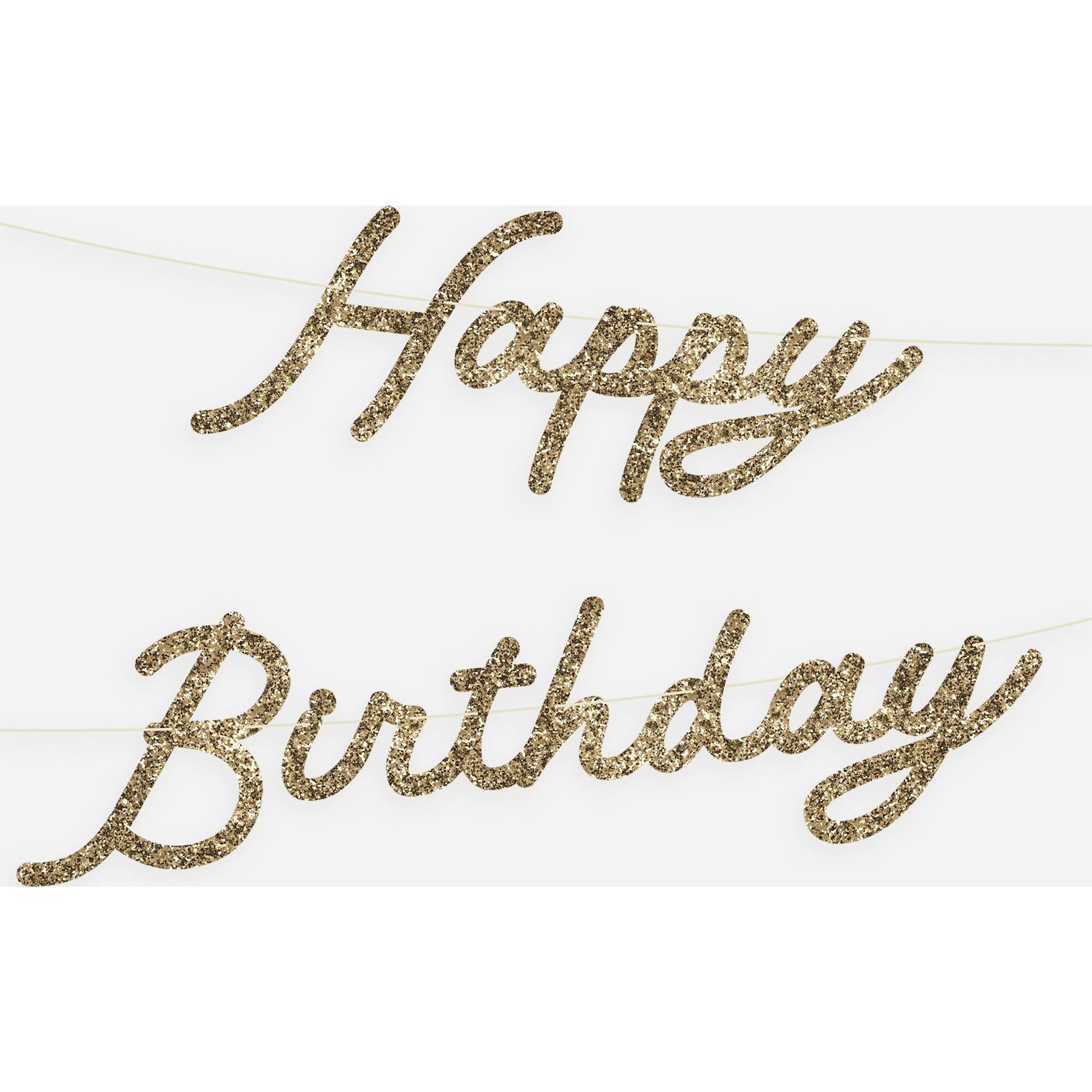 Gold Happy Birthday Garland Set