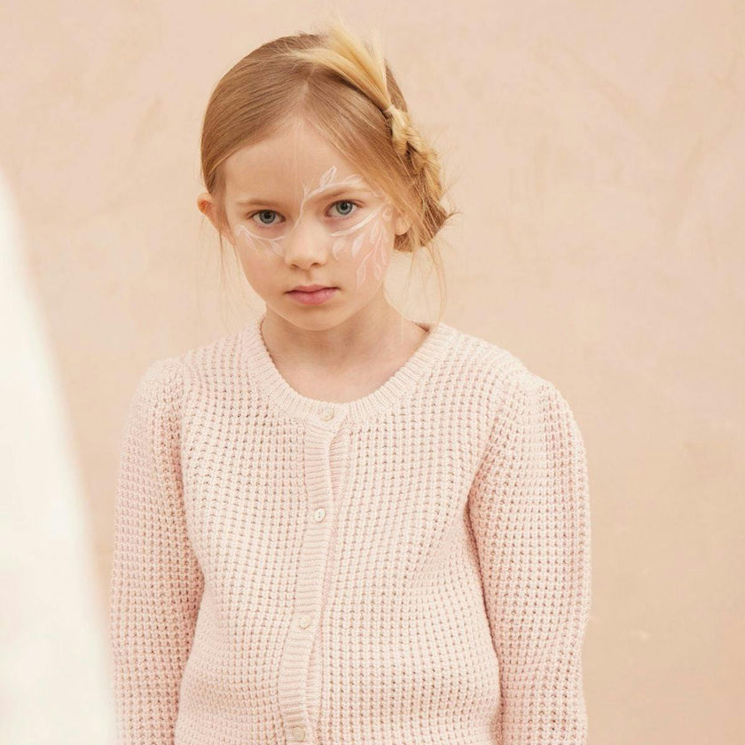 Waffle Knit Cardigan | Blush