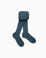 Baby Ribbed Tights in Denim Blue