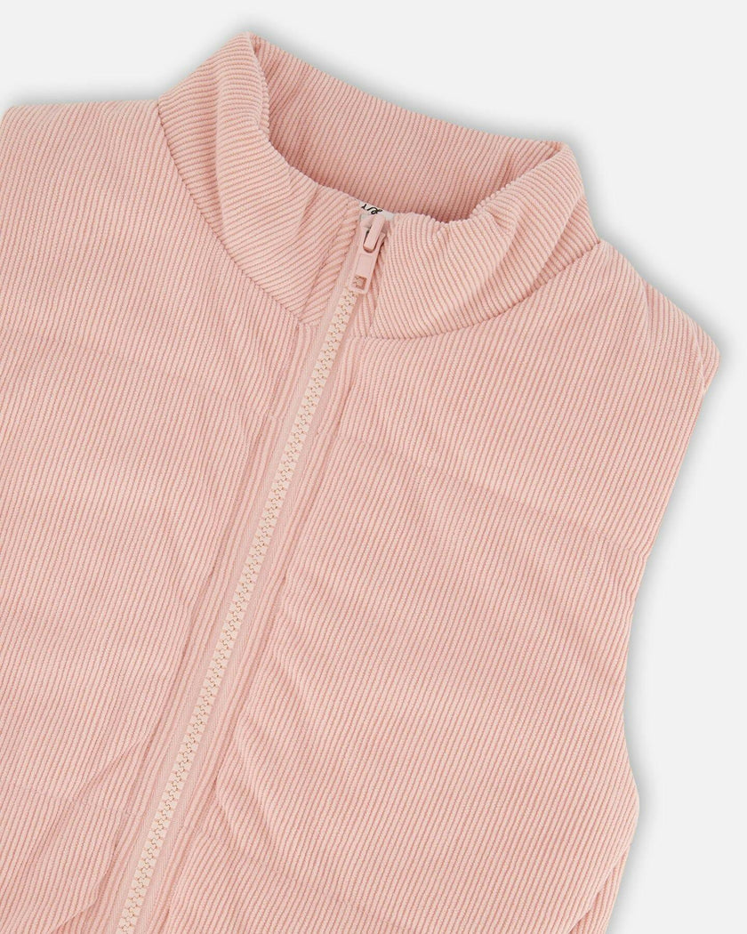 Corduroy Puffy Sleeveless Vest