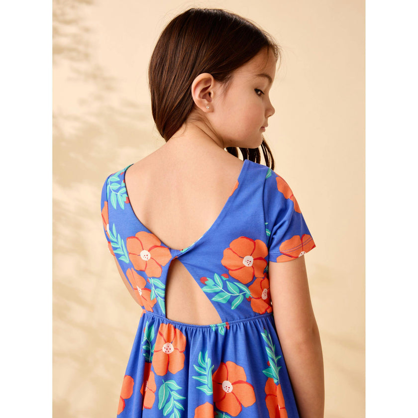 Twist Back Ballet Dress, Rock Rose