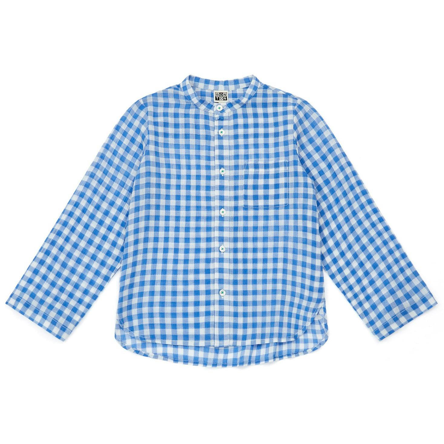 BONTON Vichy Blue Eloi Dress Shirt