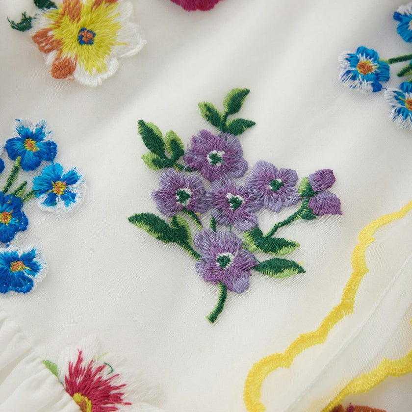 Carly Embroidered Mini Dress