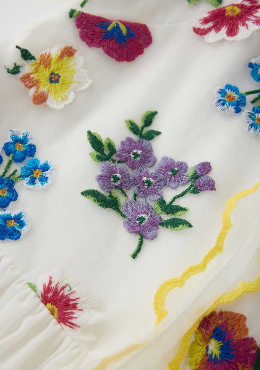Carly Embroidered Mini Dress