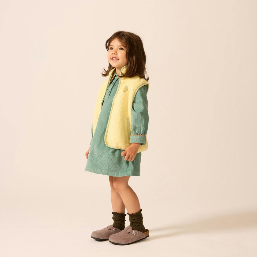 Polar Fleece Vest in Pale Yellow