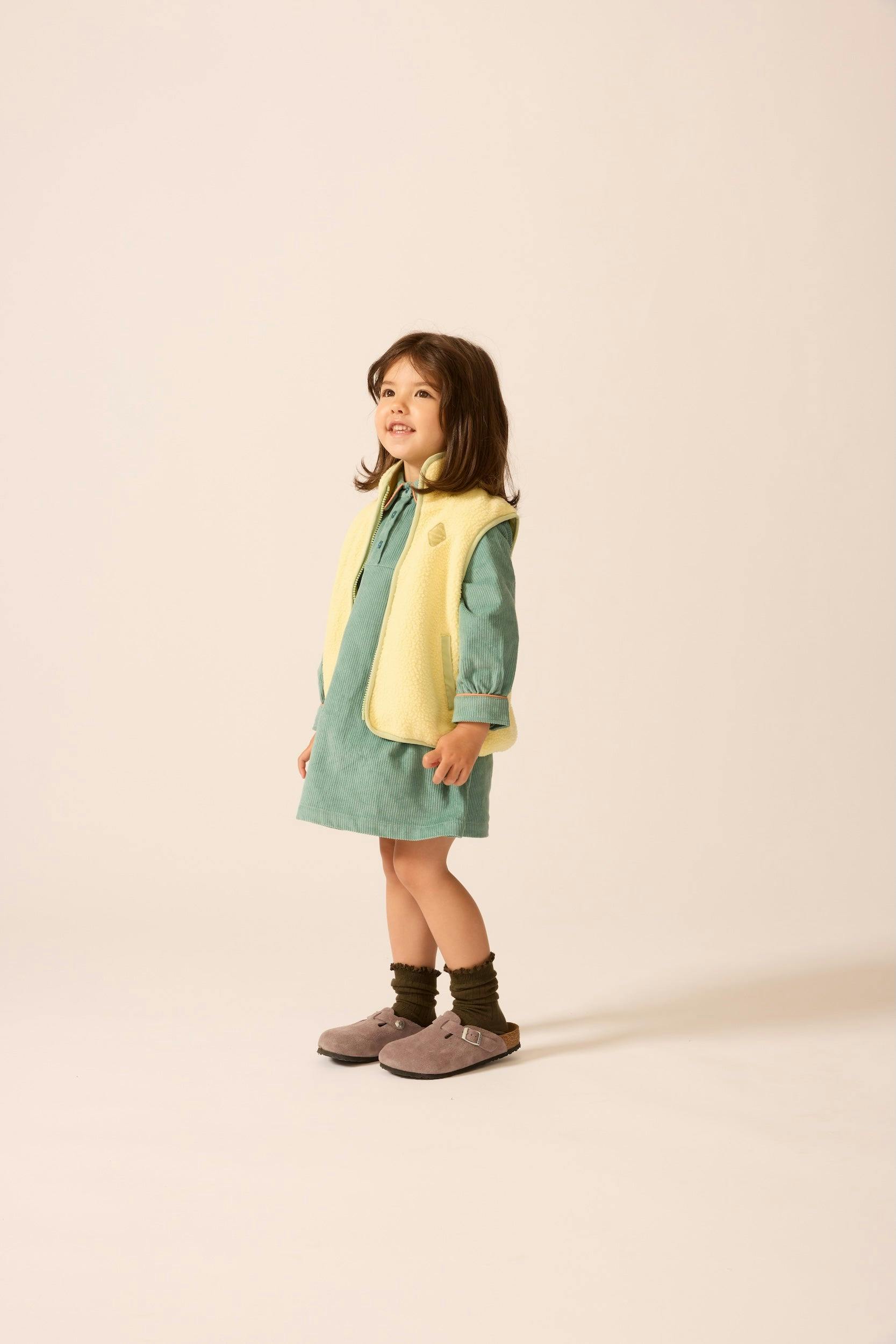 Polar Fleece Vest in Pale Yellow