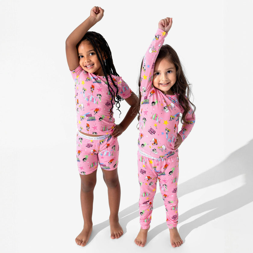 Powerpuff Girls Saving Bedtime Bamboo Kids Pajama Short Set