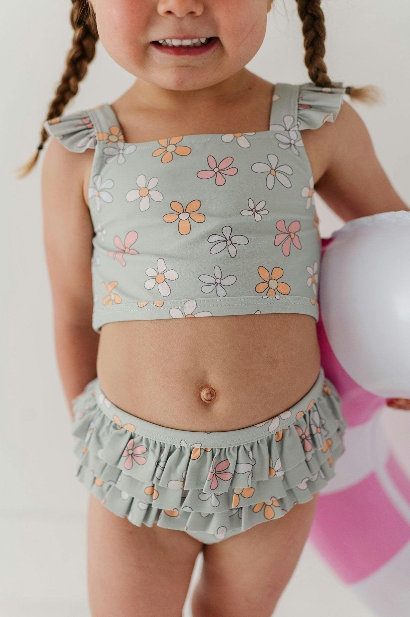 Girl's Two-Piece Ruffle Swimsuit