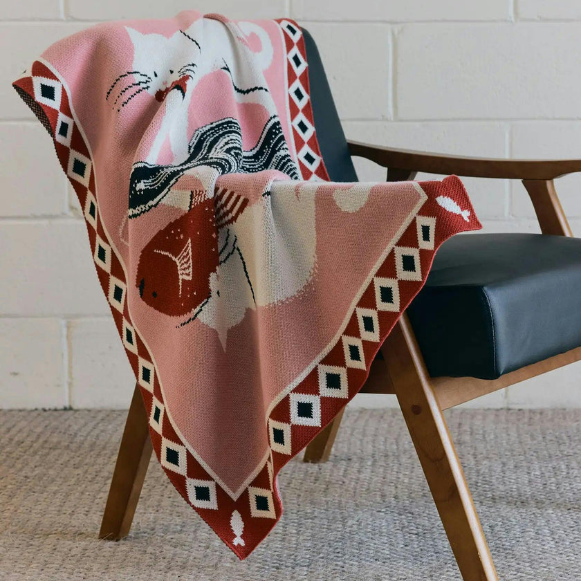 Catch of the Day Knit Mini Blanket