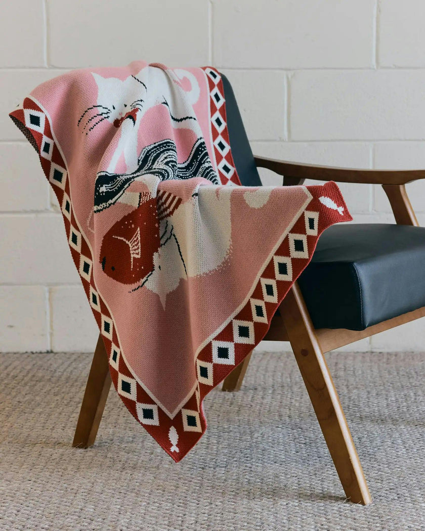 Catch of the Day Knit Mini Blanket