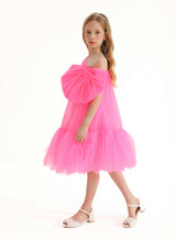 Pink Maggi Neon Bow Tulle Dress