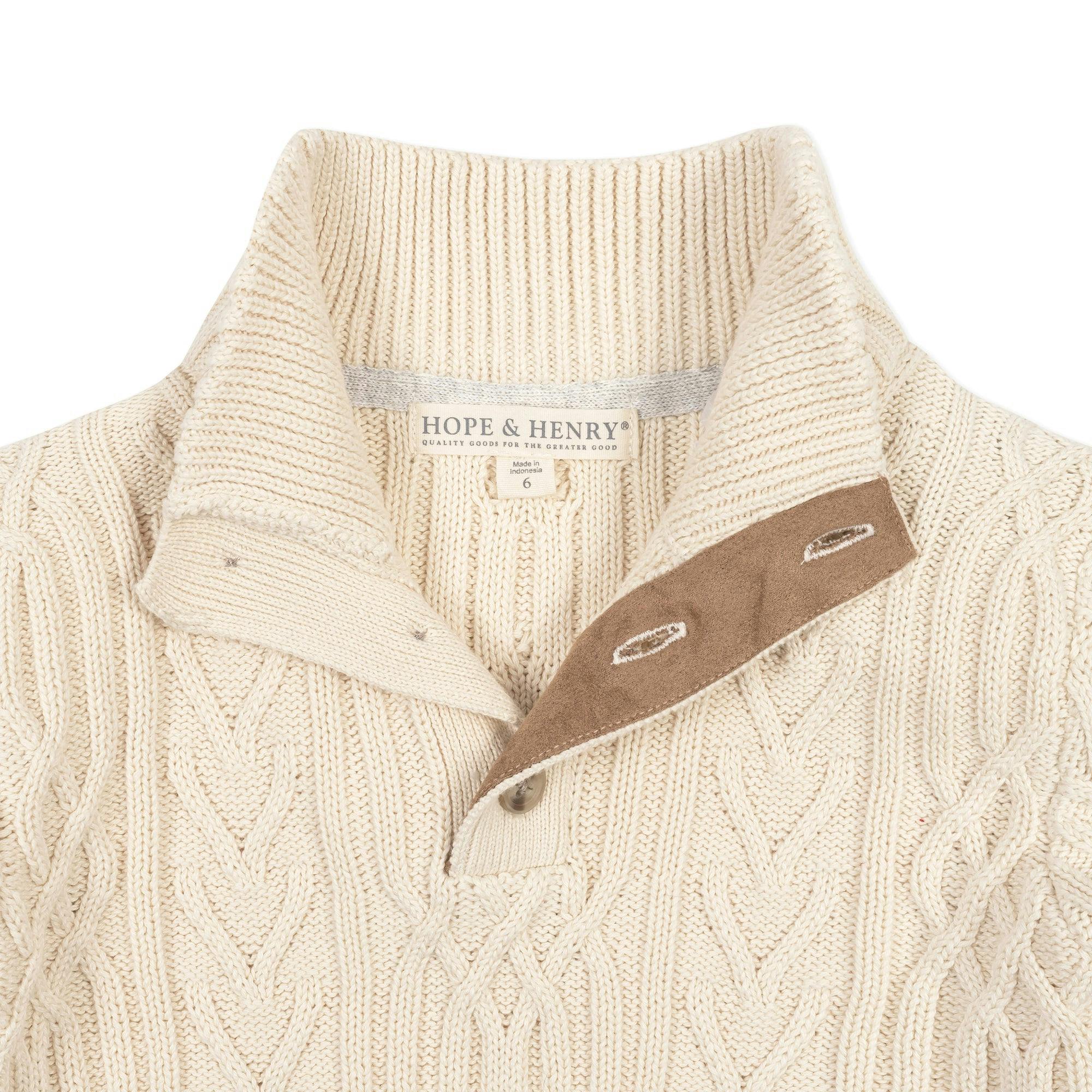 Organic Mock Neck Cable Sweater