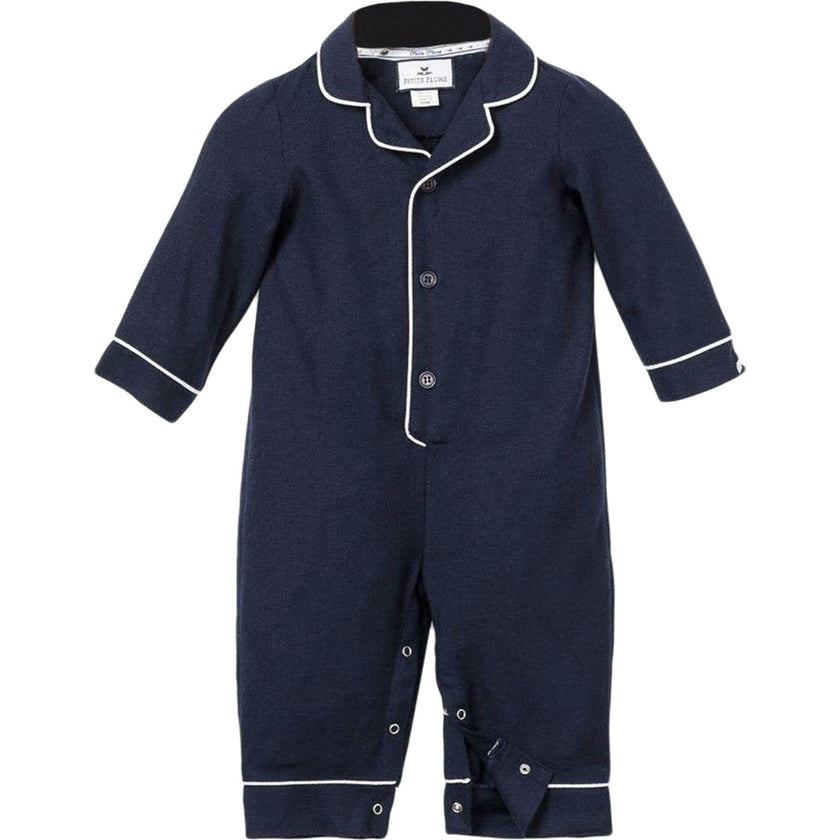 Baby's Flannel Classic Romper in Navy