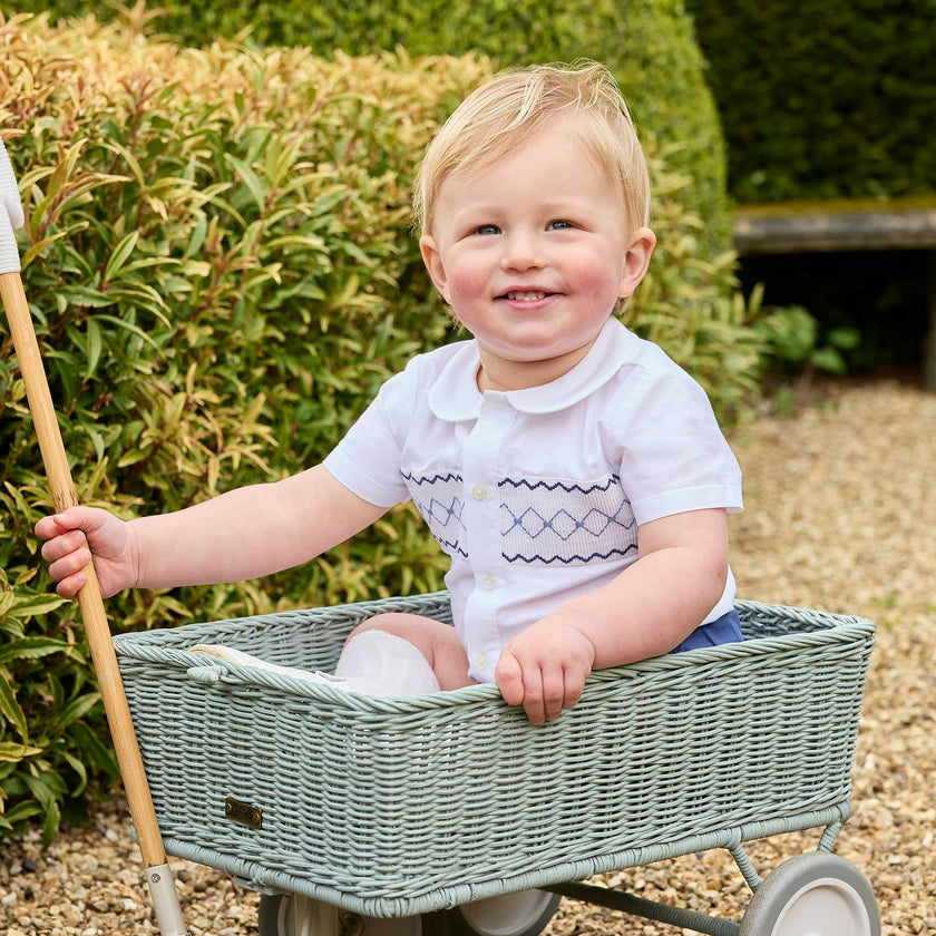 The Rupert Smocked Set in French Navy