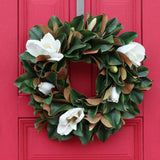 Classic Real Touch White Magnolia All Seasons Front Door Wreath  24"