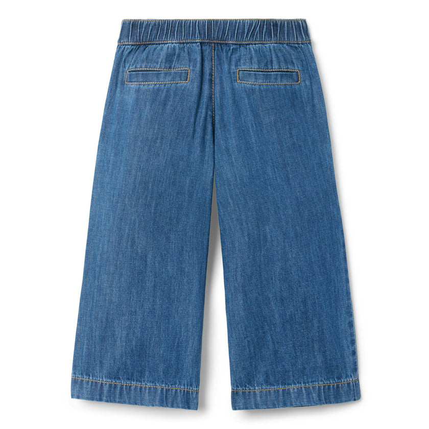 The Chambray Wide Leg Pant, dark