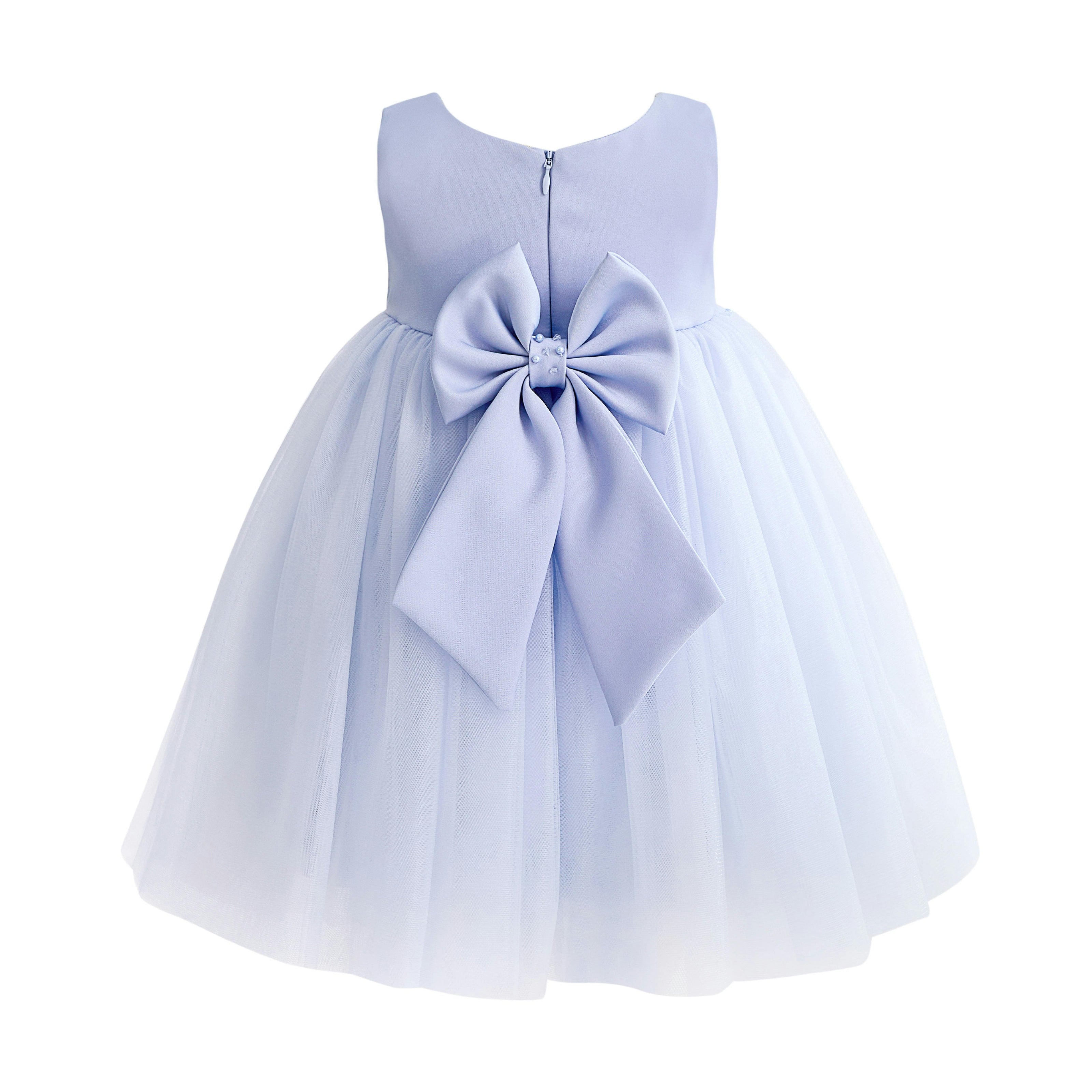 Blue Oravelle Lace Petal Gown