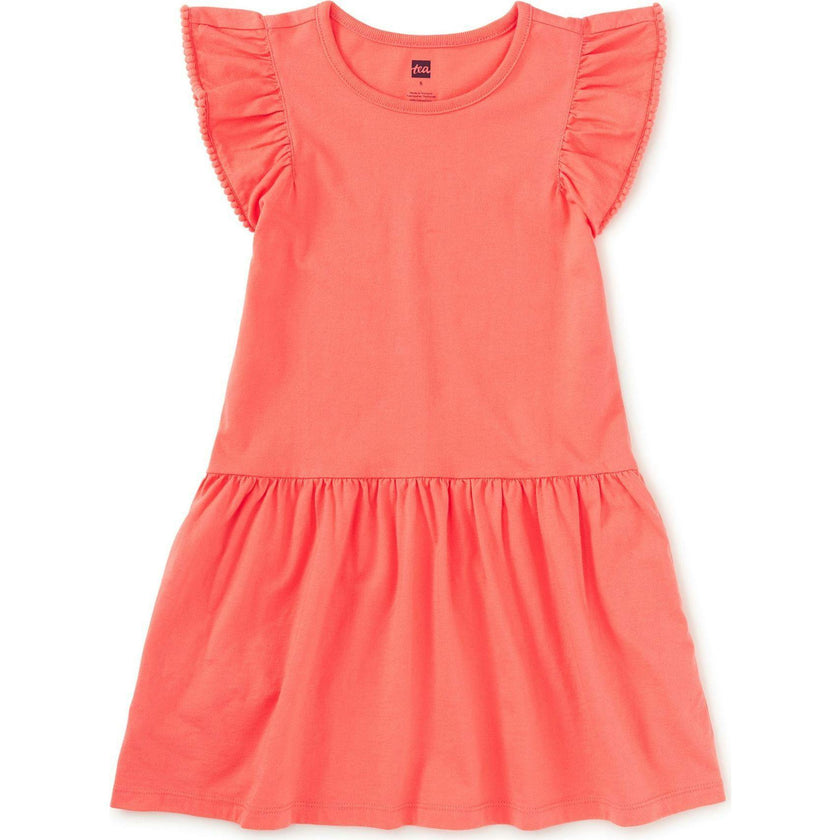 Pom-Pom Flutter Dress, Orange