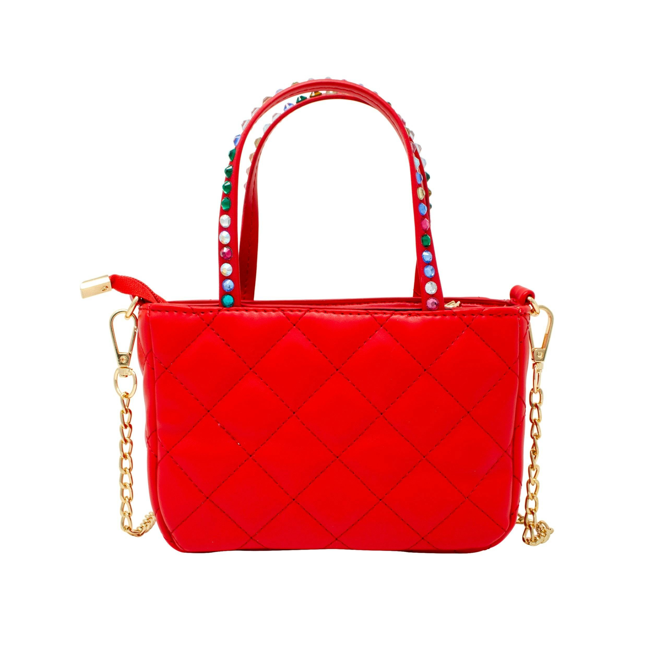 Quilted Rhinestone Tote Bag