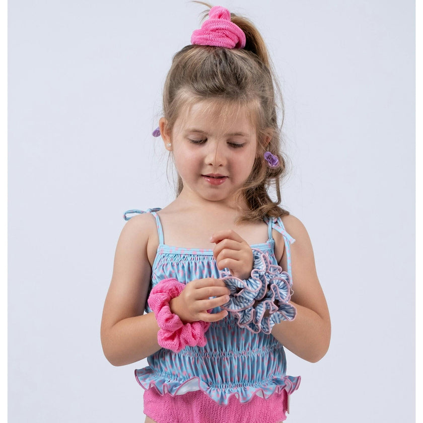 Pink Waves Textured Scrunchie