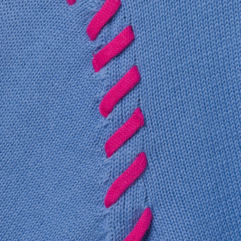 Tween (7-18) Girls Sweater | Pink Blanket Stitch
