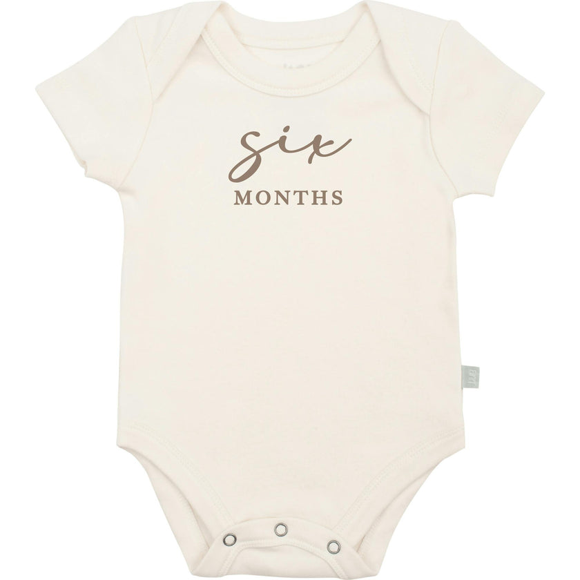 graphic bodysuit | six months milestone charcoal
