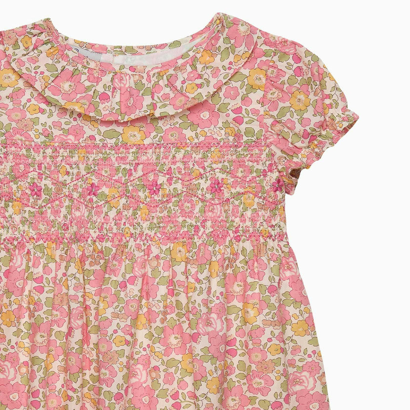 Peach Sparkle Betsy Smocked Dress
