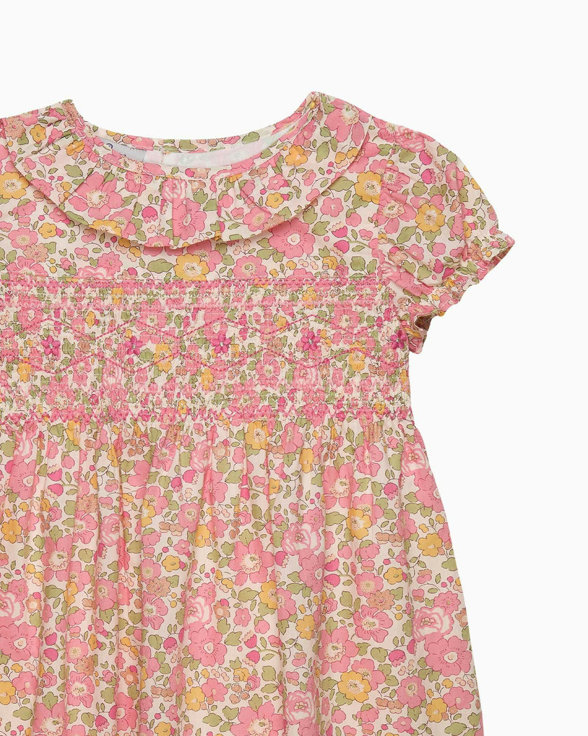 Peach Sparkle Betsy Smocked Dress