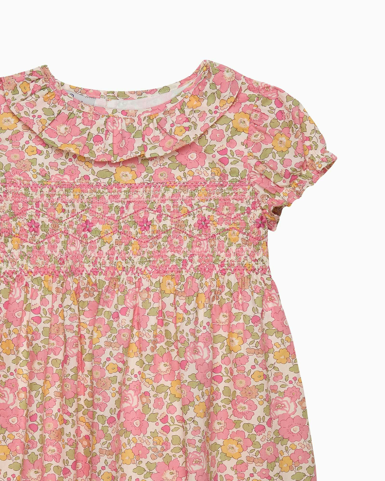 Peach Sparkle Betsy Smocked Dress