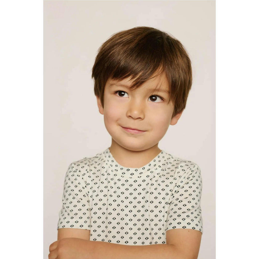 Kids Printed TENCEL™ Modal Unisex Short PJ Set, White