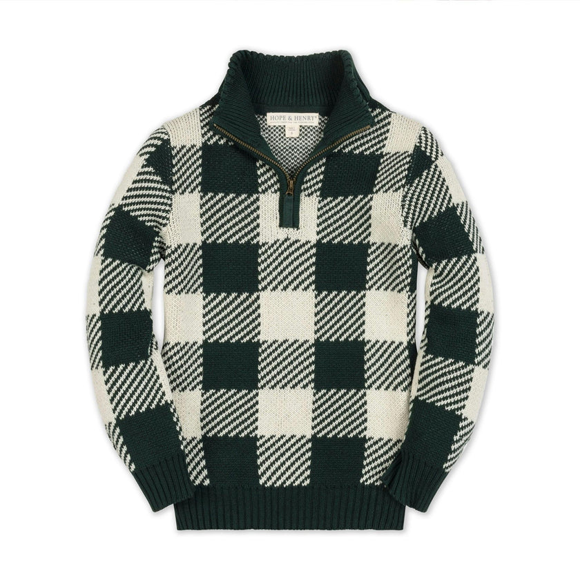 Organic Half Zip Intarsia Sweater