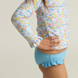 girls jasmine blossom ruffle rashguard set
