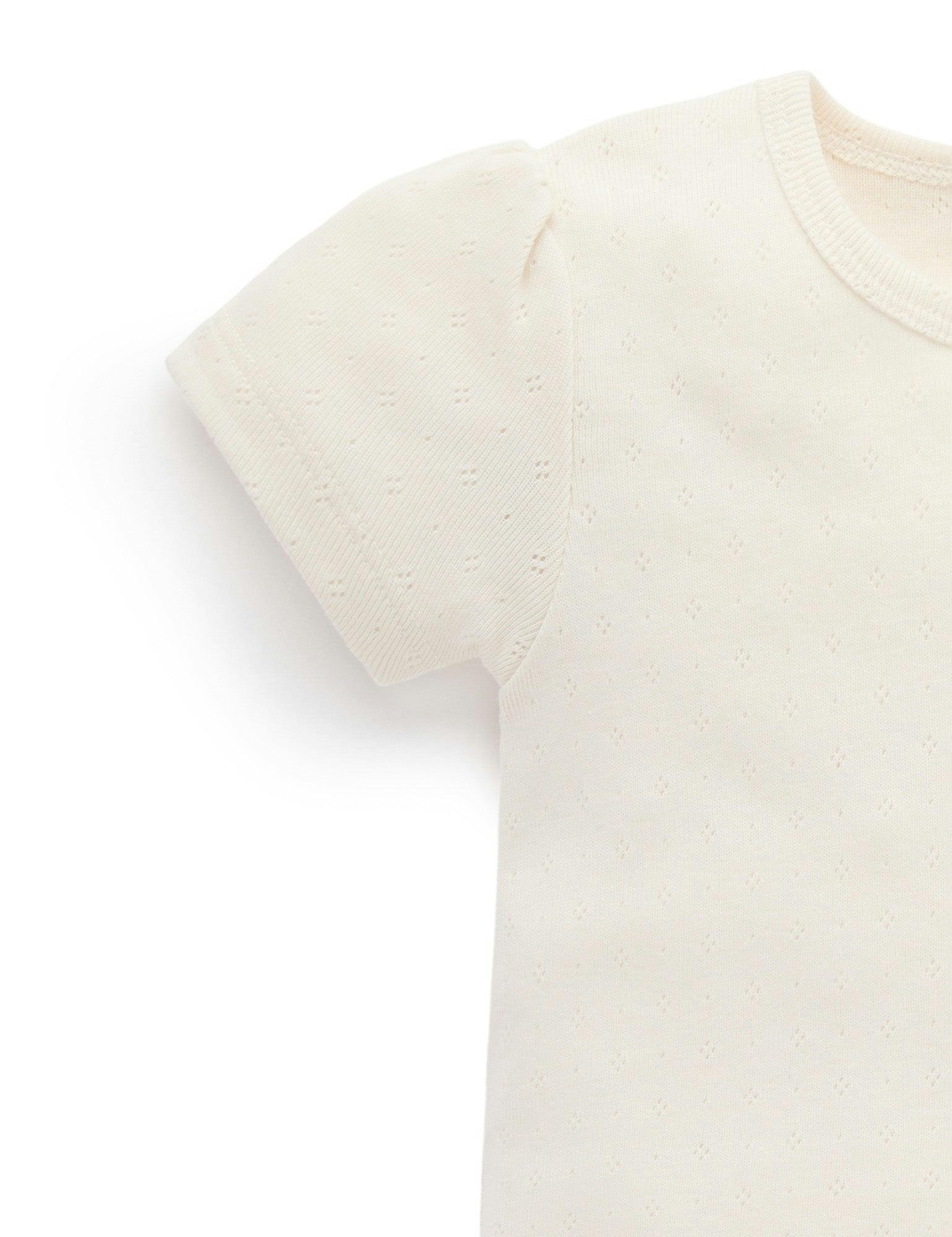 Embroidered Pinnie & Tee set Faded Denim