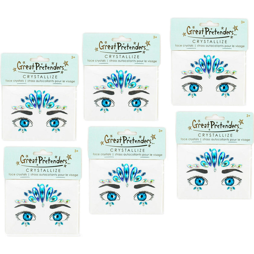 6 Packs Ocean Mermaid Face Crystals