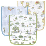 3 Pack Premium Burp Cloths - Hundred Acre Wood