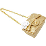 Classic Quilted Flower Pearl Handbag