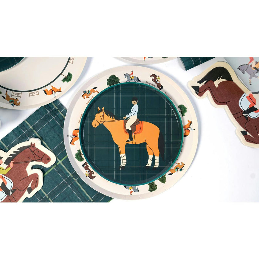 Party Dinner Plates - Equestrian Collection (x 12)
