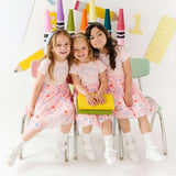 Back To School Trellis Kindergarten Short Sleeve Tutu Dress