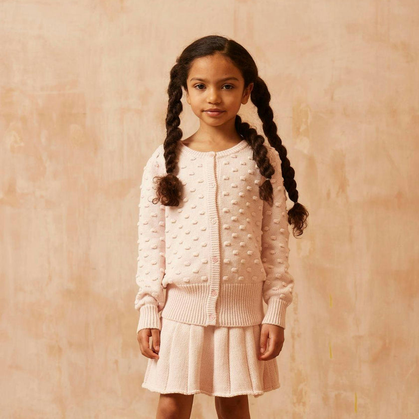 Popcorn Knit Cardigan | Blush