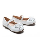 White Charlotte Ribbon Flats