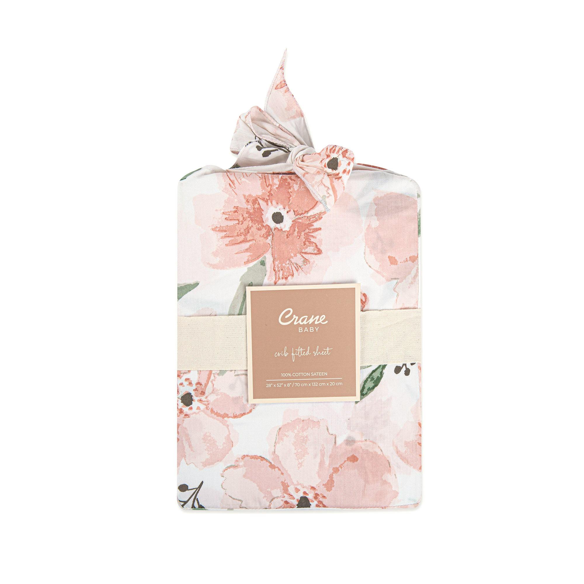 Parker Pink Floral Cotton Fitted Crib Sheet