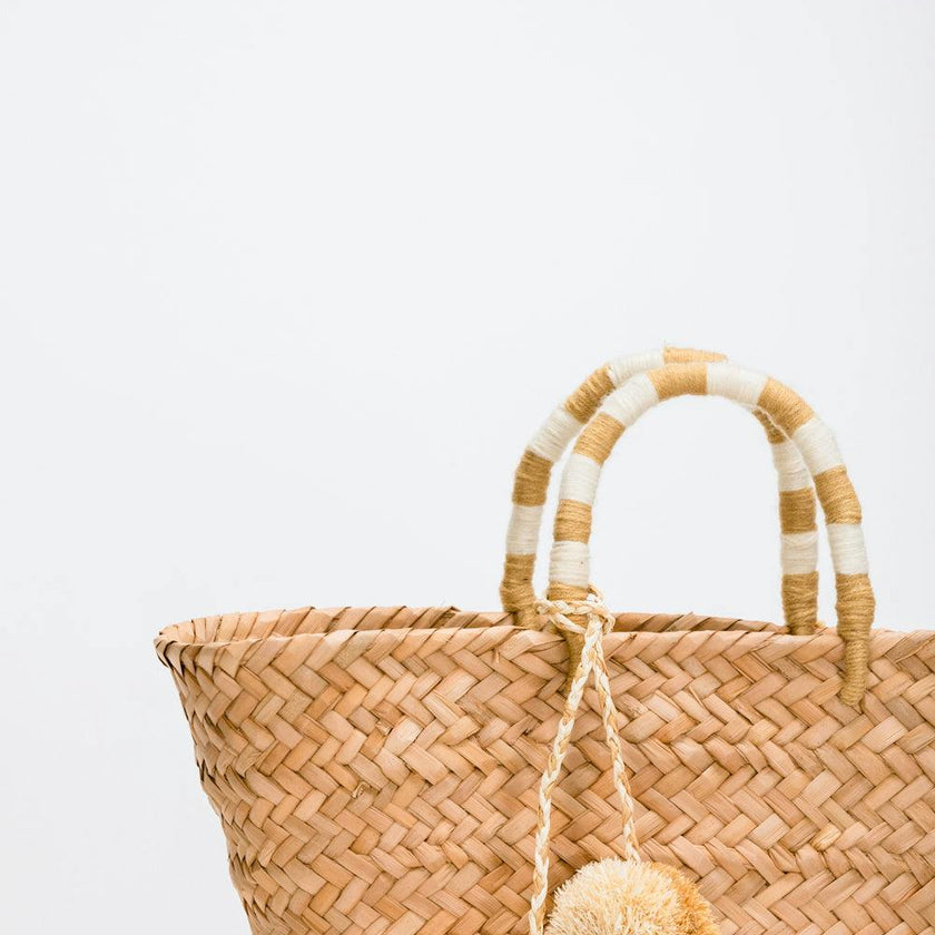 Women's St Tropez Straw Pom Pom Tote Bag