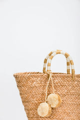 Women's St Tropez Straw Pom Pom Tote Bag