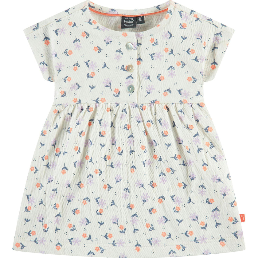 All Over Print Flowers Short Sleeve Dress