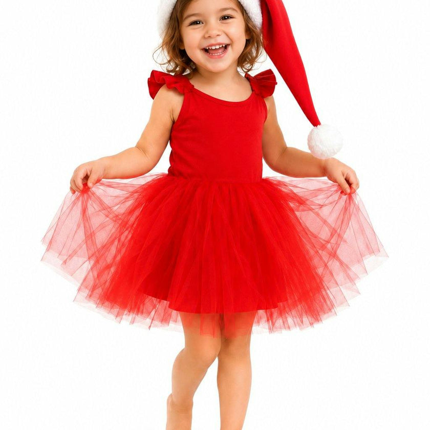 Red Elf Holiday Dress for Kids – Christmas Party Outfit -  Eco-friendly stocking stuffer
