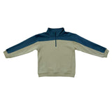 Boys Zip Front Oversized Sweatshirt in Shadow Green