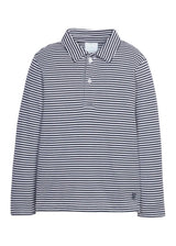 Long Sleeve Polo - Navy Stripe