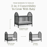 Alouette 3-in-1 Convertible Spindle Crib in Archival Black